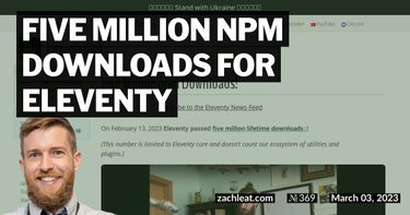 Five Million npm Downloads for Eleventy