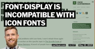 font-display is Incompatible with Icon Fonts