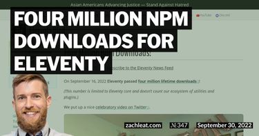Four Million npm Downloads for Eleventy