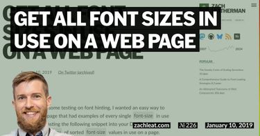 Get all Font Sizes in use on a Web Page