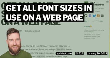 Get all Font Sizes in use on a Web Page