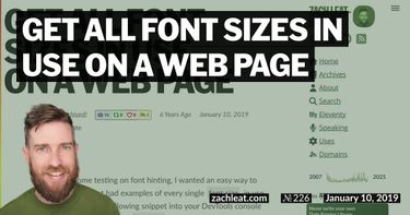 Get all Font Sizes in use on a Web Page