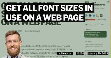 Get all Font Sizes in use on a Web Page