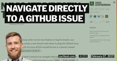 Navigate directly to a GitHub Issue