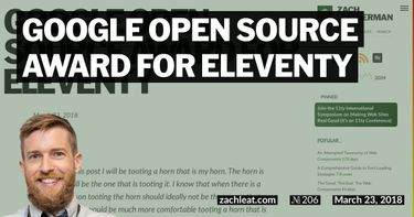 Google Open Source Award for Eleventy