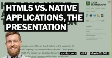 HTML5 vs. Native Applications, The Presentation