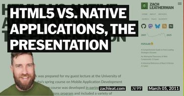 HTML5 vs. Native Applications, The Presentation