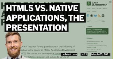 HTML5 vs. Native Applications, The Presentation