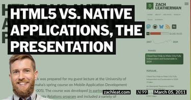 HTML5 vs. Native Applications, The Presentation