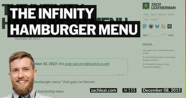 The Infinity Hamburger Menu