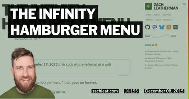 The Infinity Hamburger Menu