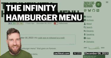 The Infinity Hamburger Menu