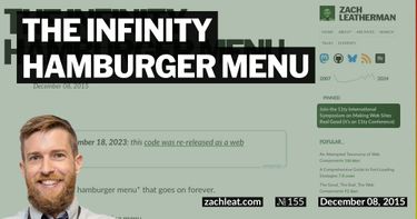 The Infinity Hamburger Menu
