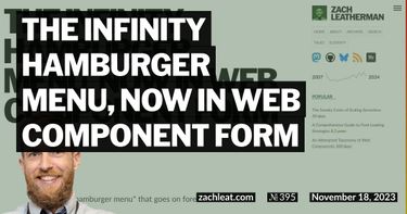 The Infinity Hamburger Menu, now in Web Component form