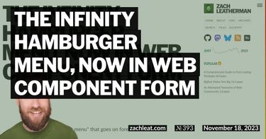 The Infinity Hamburger Menu, now in Web Component form