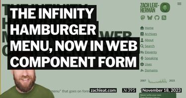The Infinity Hamburger Menu, now in Web Component form
