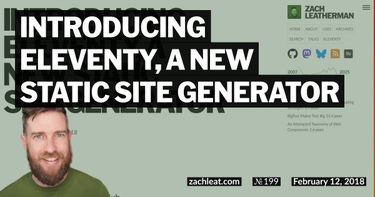 Introducing Eleventy, a new Static Site Generator