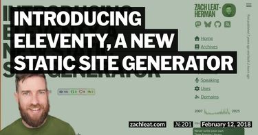 Introducing Eleventy, a new Static Site Generator