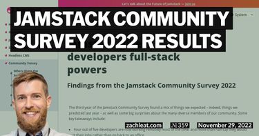 Jamstack Community Survey 2022 Results