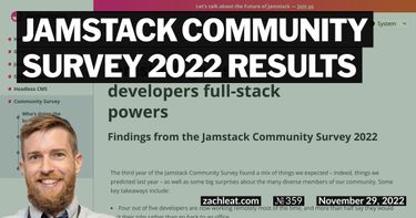 Jamstack Community Survey 2022 Results