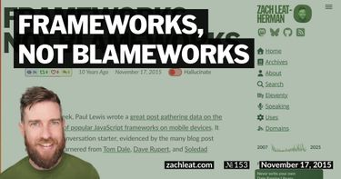 Frameworks, not Blameworks