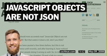 Javascript Objects are NOT JSON