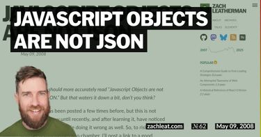 Javascript Objects are NOT JSON