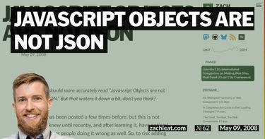Javascript Objects are NOT JSON