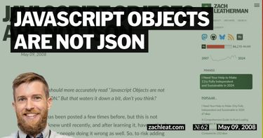 Javascript Objects are NOT JSON