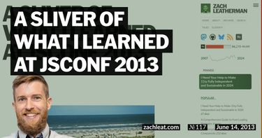 A Sliver of What I Learned at JSConf 2013