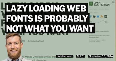 Lazy Loading Web Fonts Is Probably Not What You Want