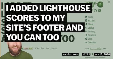 I added Lighthouse Scores to my Site’s Footer and You Can Too