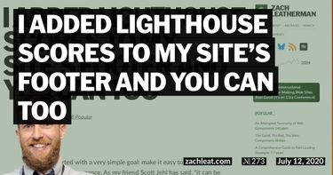 I added Lighthouse Scores to my Site’s Footer and You Can Too