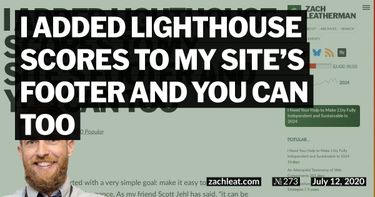I added Lighthouse Scores to my Site’s Footer and You Can Too