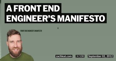 A Front End Engineer&#8217;s Manifesto