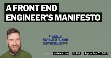 A Front End Engineer&#8217;s Manifesto