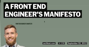 A Front End Engineer&#8217;s Manifesto