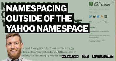 Namespacing outside of the YAHOO Namespace