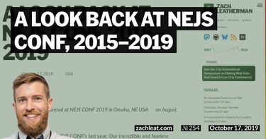 A look back at NEJS CONF, 2015–2019