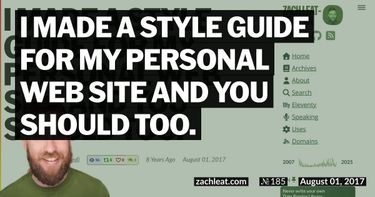 I made a style guide for my personal web site and you should too.