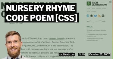 Nursery Rhyme Code Poem [CSS]