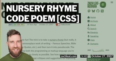 Nursery Rhyme Code Poem [CSS]