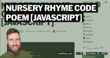 Nursery Rhyme Code Poem [JavaScript]