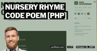 Nursery Rhyme Code Poem [PHP]