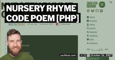 Nursery Rhyme Code Poem [PHP]