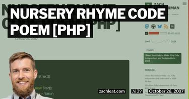 Nursery Rhyme Code Poem [PHP]