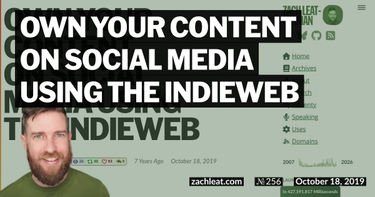 OpenGraph image for zachleat.com/web/own-your-content/