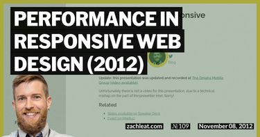 Performance in Responsive Web Design (2012)