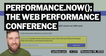 performance.now(); the Web Performance Conference