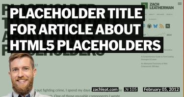 Placeholder Title for Article about HTML5 Placeholders